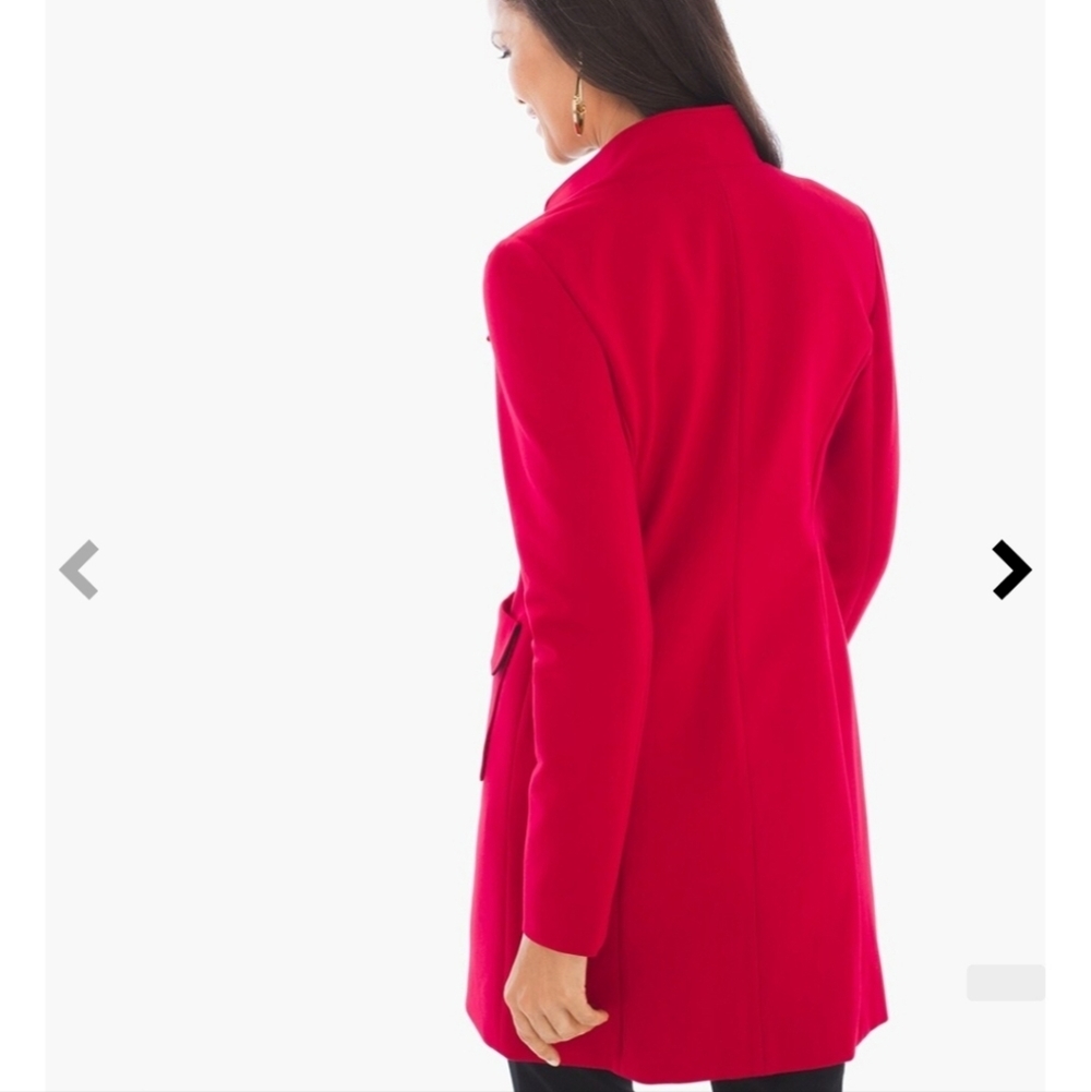 Chico's Red Sleek‎ Ponte Jacket Size Medium - Picture 4 of 12